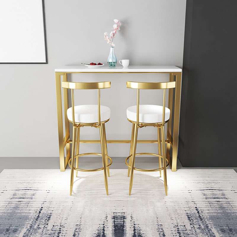 Barhocker im Glam-Stil, Metallbeine, runder Sitz, Barhocker mit Fußstütze für die Küche