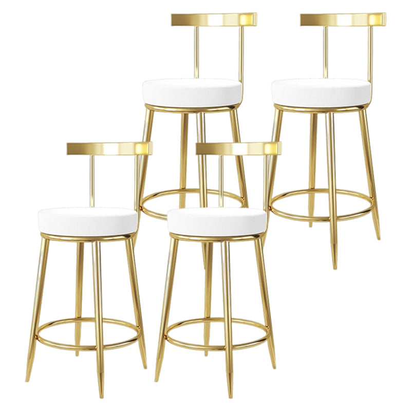 Barhocker im Glam-Stil, Metallbeine, runder Sitz, Barhocker mit Fußstütze für die Küche