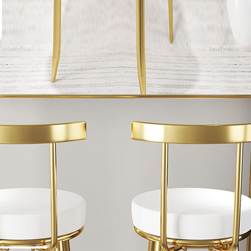 Barhocker im Glam-Stil, Metallbeine, runder Sitz, Barhocker mit Fußstütze für die Küche