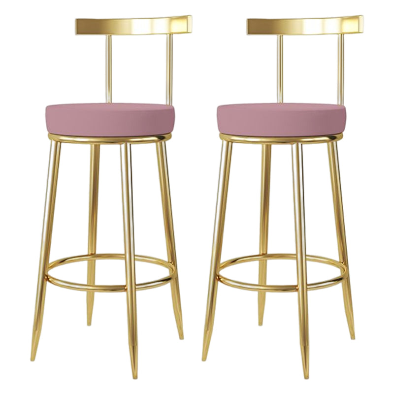 Barhocker im Glam-Stil, Metallbeine, runder Sitz, Barhocker mit Fußstütze für die Küche
