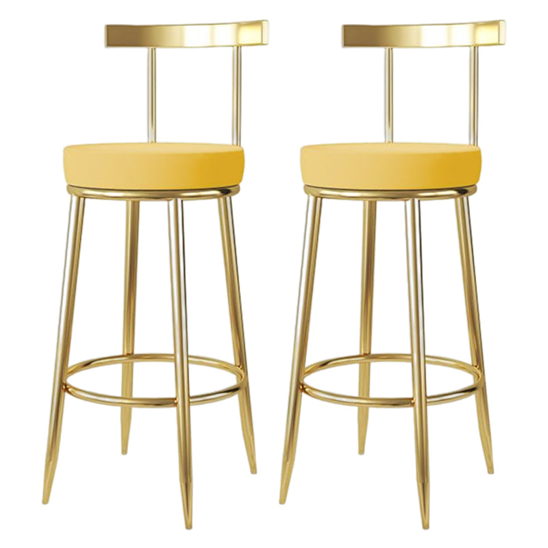Barhocker im Glam-Stil, Metallbeine, runder Sitz, Barhocker mit Fußstütze für die Küche