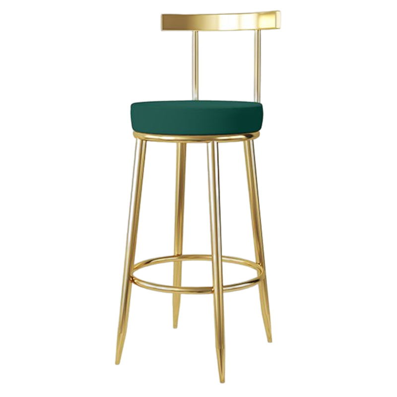 Barhocker im Glam-Stil, Metallbeine, runder Sitz, Barhocker mit Fußstütze für die Küche