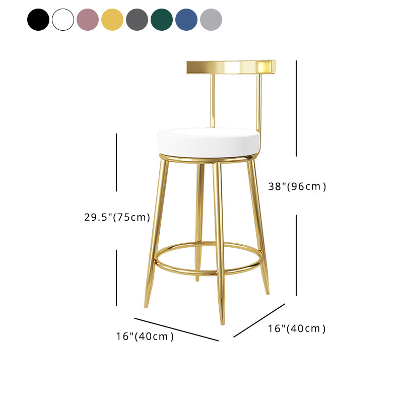 Barhocker im Glam-Stil, Metallbeine, runder Sitz, Barhocker mit Fußstütze für die Küche