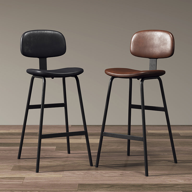 Barhocker im modernen Stil, Metallbeine, Eimer-Ledersitz, Barhocker für die Restaurantküche