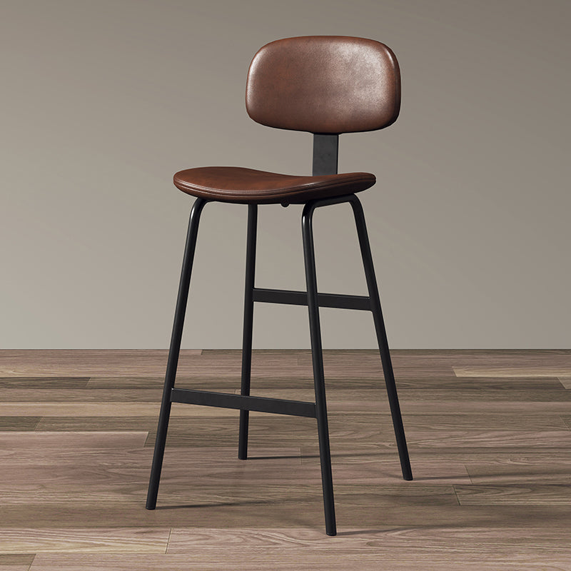 Barhocker im modernen Stil, Metallbeine, Eimer-Ledersitz, Barhocker für die Restaurantküche