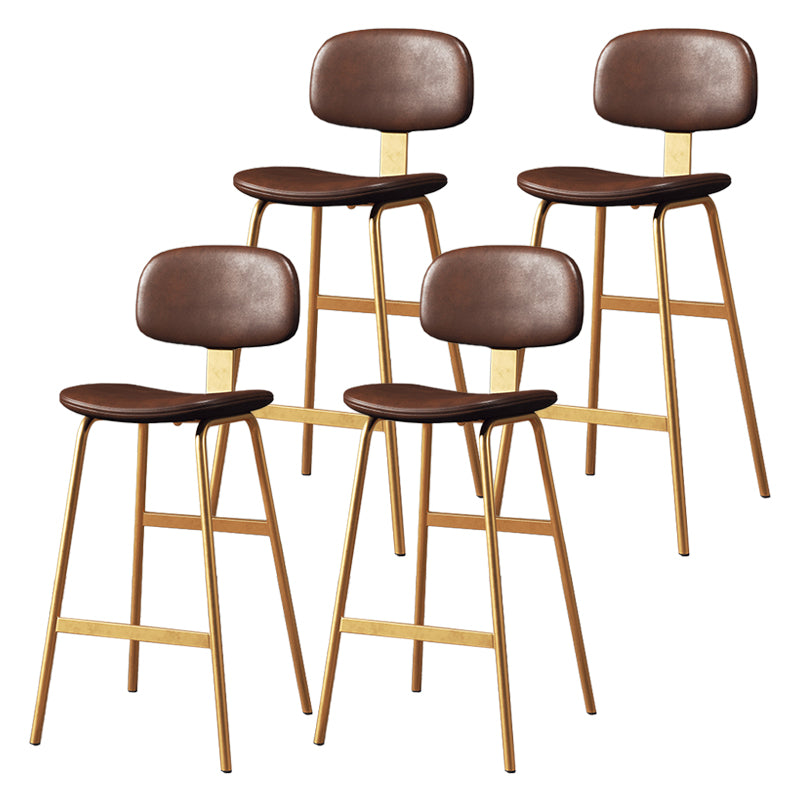 Barhocker im modernen Stil, Metallbeine, Eimer-Ledersitz, Barhocker für die Restaurantküche