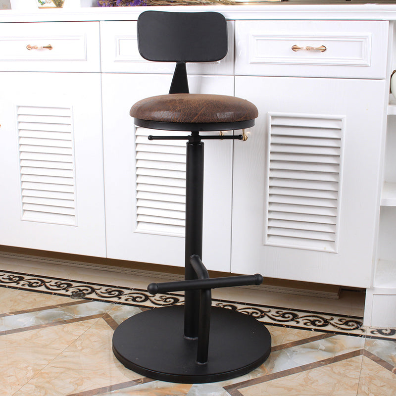 Modern Style Bar Chair with Adjustable Height Swivel Footrest Barstool for Counter Bar