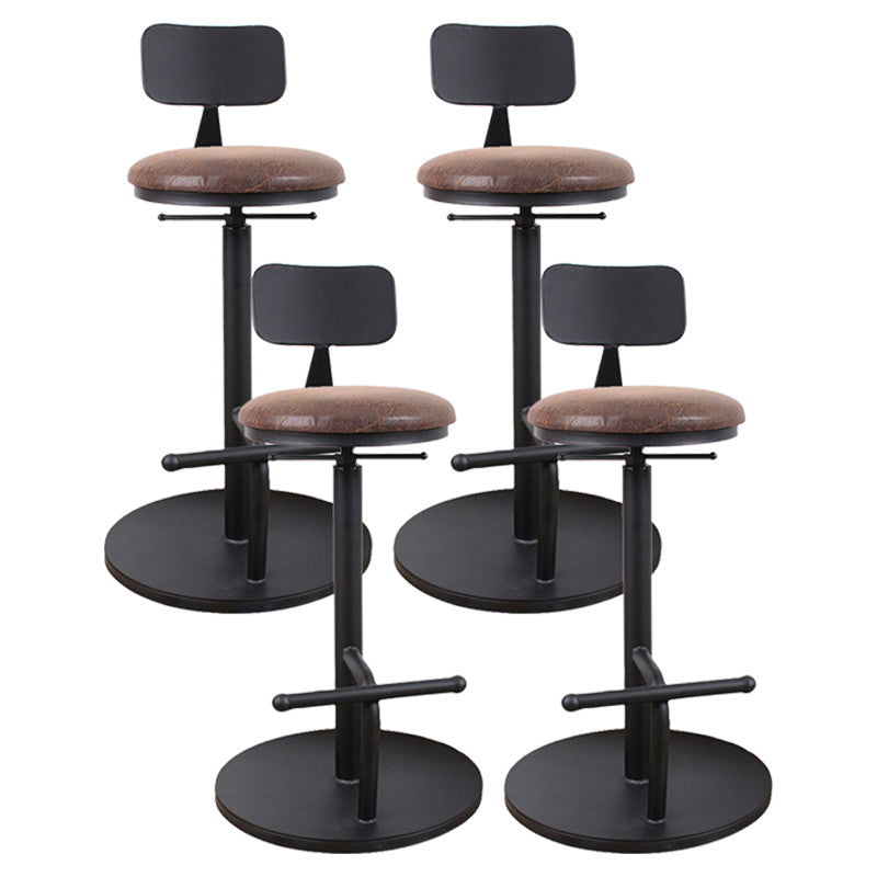 Modern Style Bar Chair with Adjustable Height Swivel Footrest Barstool for Counter Bar
