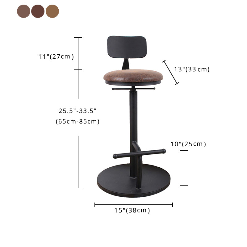 Modern Style Bar Chair with Adjustable Height Swivel Footrest Barstool for Counter Bar