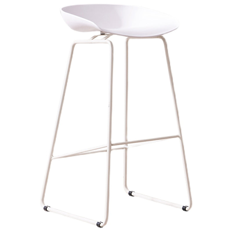 Modern Style Bar-stool Sled Legs with Iron Footrest Low Back Barstool for Kitchen