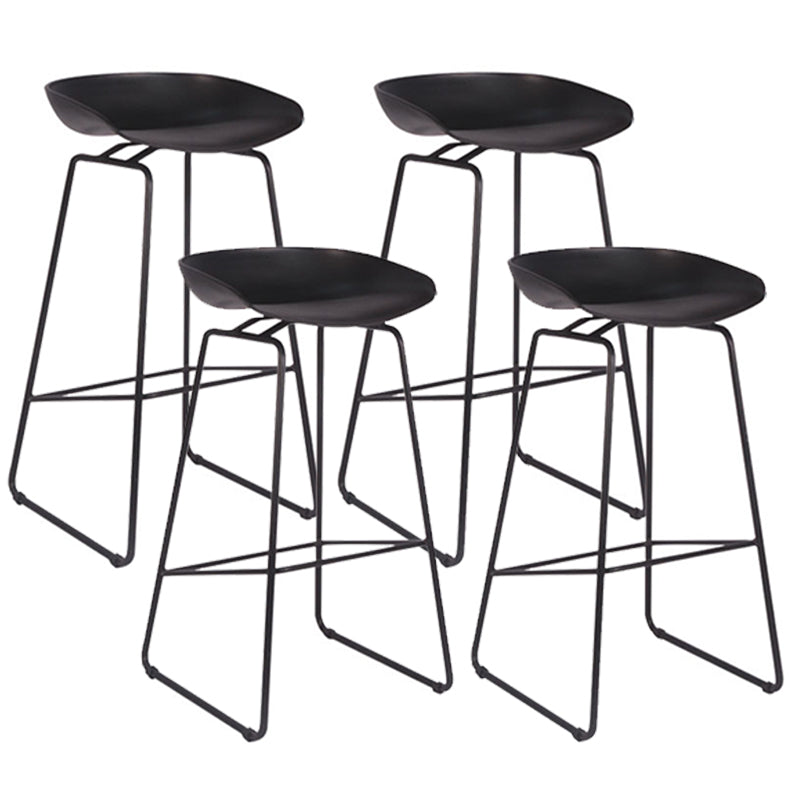 Modern Style Bar-stool Sled Legs with Iron Footrest Low Back Barstool for Kitchen