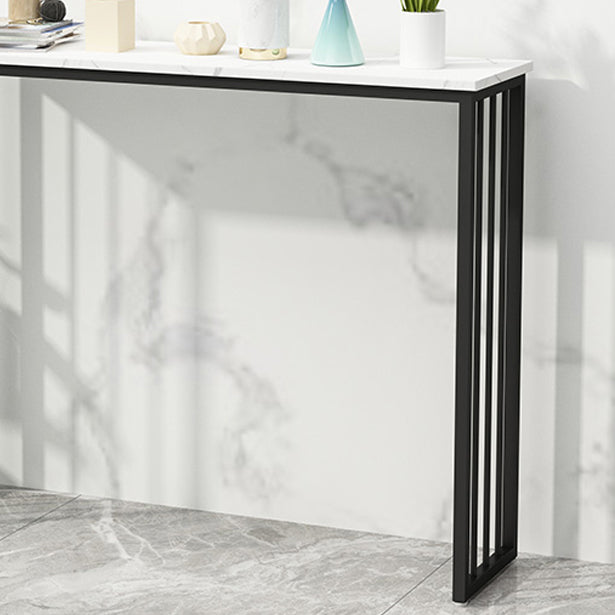 Modern Bar Dining Table Rectangle Bar Height Cocktail Table in Iron Base