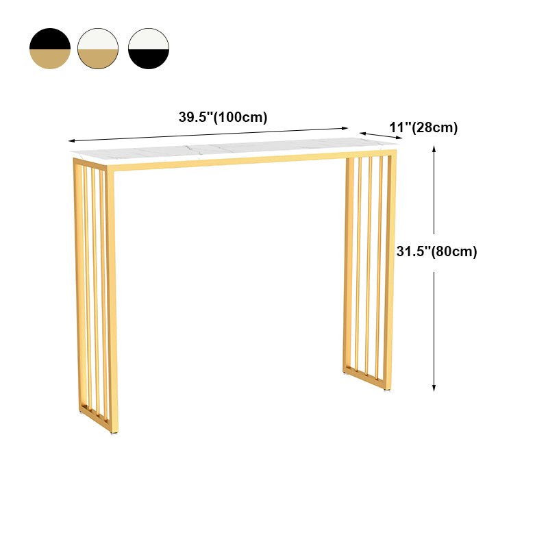 Modern Bar Dining Table Rectangle Bar Height Cocktail Table in Iron Base