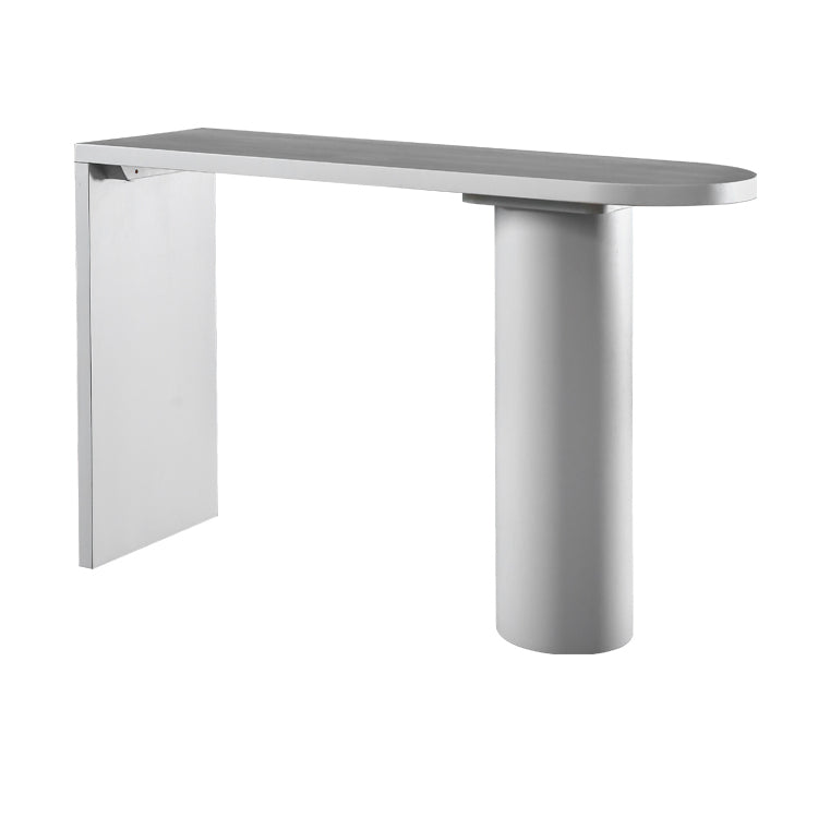 Industrial White Pub Bar Table Wood Double Pedestal Bar Dining Table Fixed Table