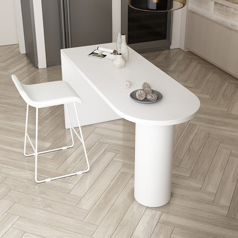 Industrial Style White Bar Table Wood Specialty Top Bistro Table for Living Room