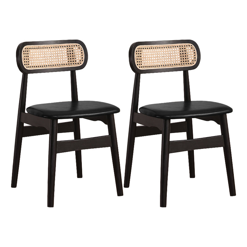 Silla de comedor de madera de caucho maciza moderna, sillas de comedor de cocina con respaldo abierto