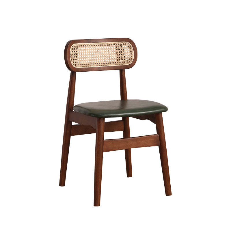 Silla de comedor de madera de caucho maciza moderna, sillas de comedor de cocina con respaldo abierto