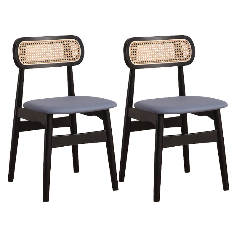 Silla de comedor de madera de caucho maciza moderna, sillas de comedor de cocina con respaldo abierto