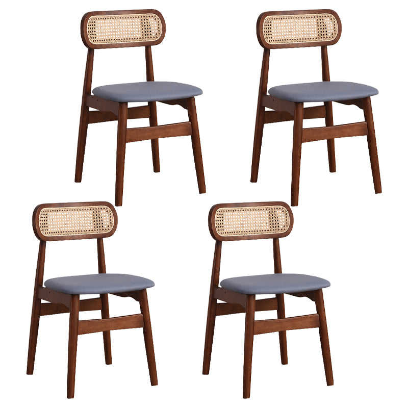 Silla de comedor de madera de caucho maciza moderna, sillas de comedor de cocina con respaldo abierto