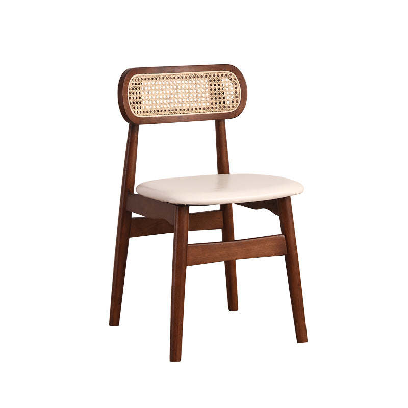 Silla de comedor de madera de caucho maciza moderna, sillas de comedor de cocina con respaldo abierto