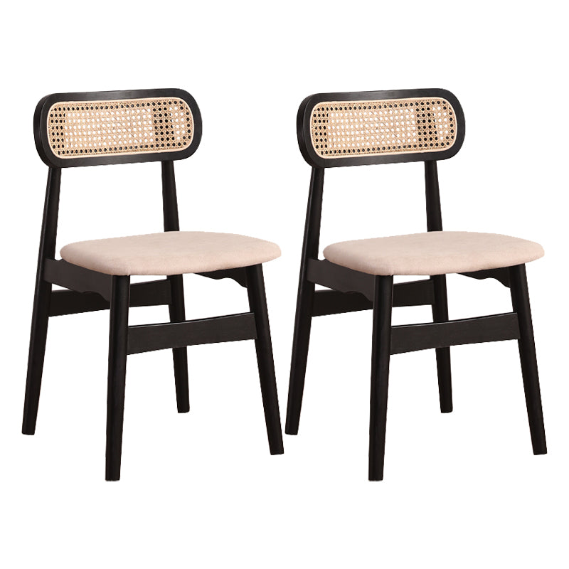 Silla de comedor de madera de caucho maciza moderna, sillas de comedor de cocina con respaldo abierto