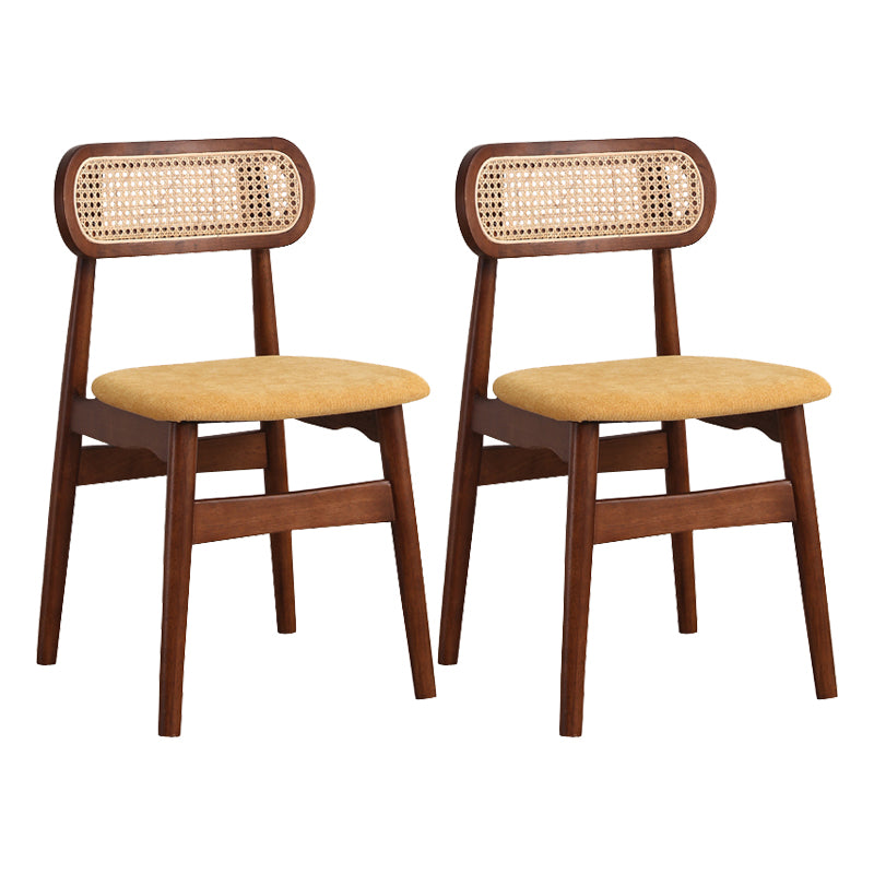 Silla de comedor de madera de caucho maciza moderna, sillas de comedor de cocina con respaldo abierto