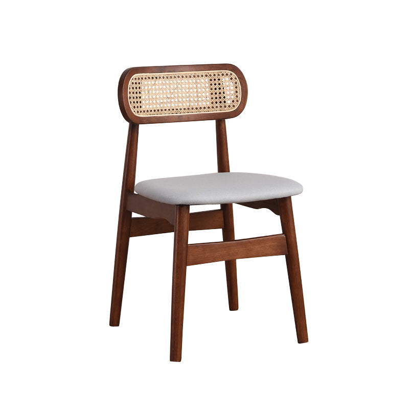 Silla de comedor de madera de caucho maciza moderna, sillas de comedor de cocina con respaldo abierto