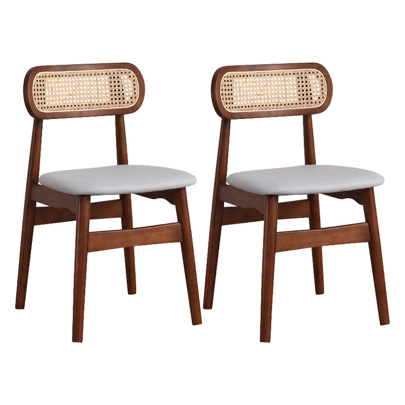Silla de comedor de madera de caucho maciza moderna, sillas de comedor de cocina con respaldo abierto