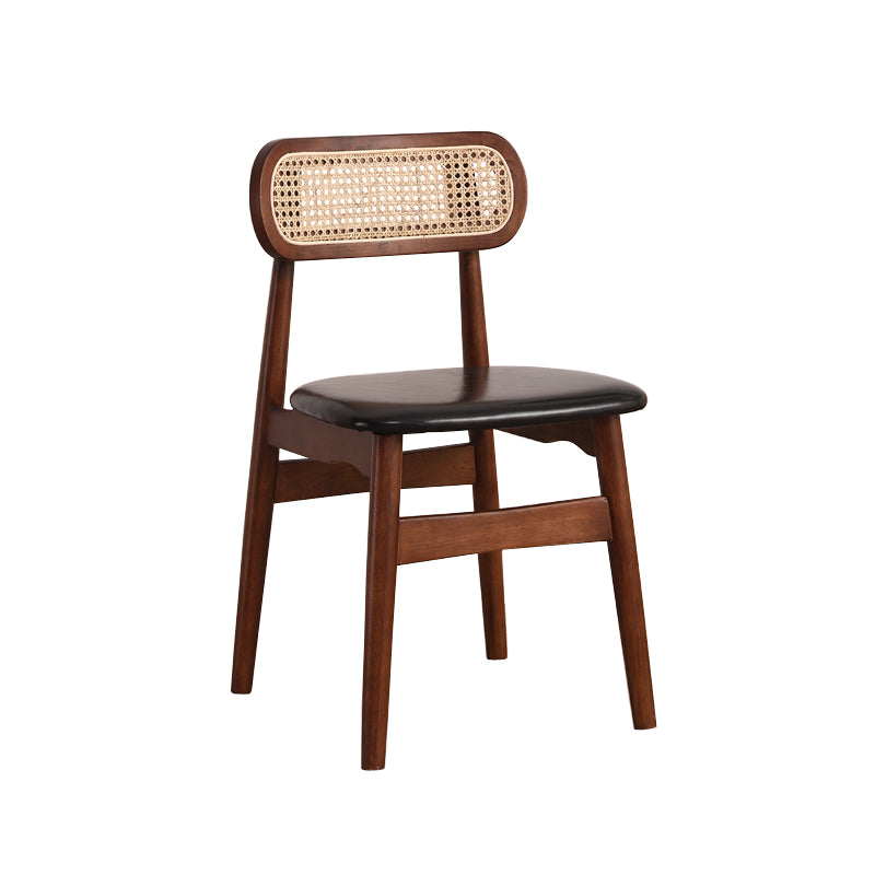 Silla de comedor de madera de caucho maciza moderna, sillas de comedor de cocina con respaldo abierto