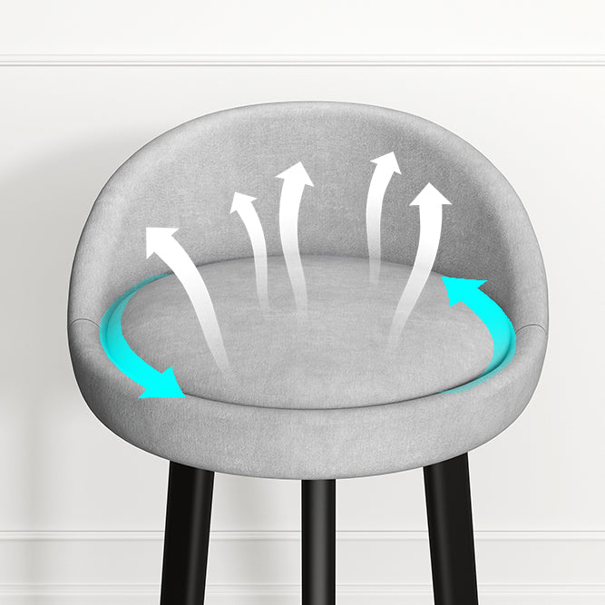 Taburete de bar de estilo moderno con respaldo bajo, taburetes de bar con asiento de cuero redondo, 1 pieza