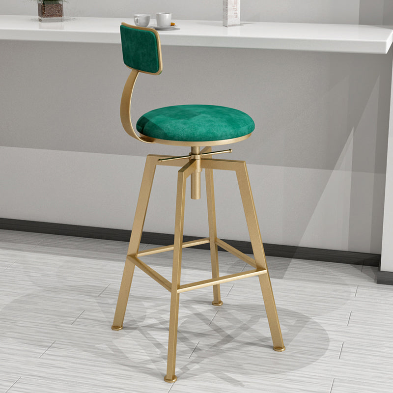 Cabresco de barra de estilo glamoroso con altura ajustable girando el asiento redondo del asiento en oro