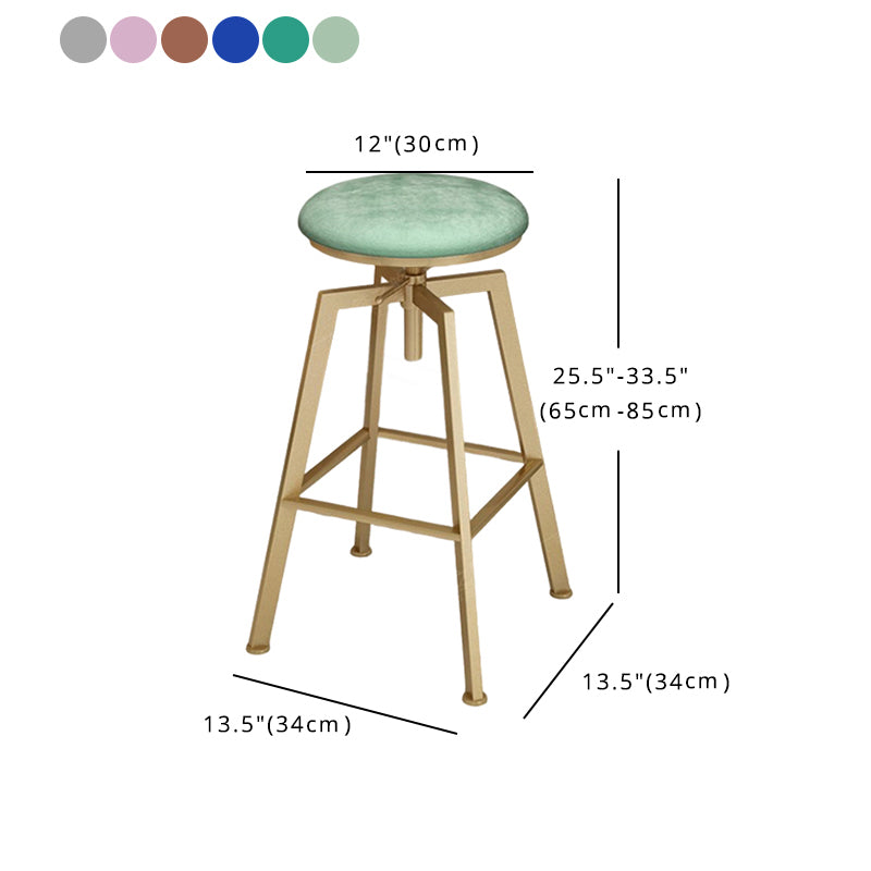 Cabresco de barra de estilo glamoroso con altura ajustable girando el asiento redondo del asiento en oro