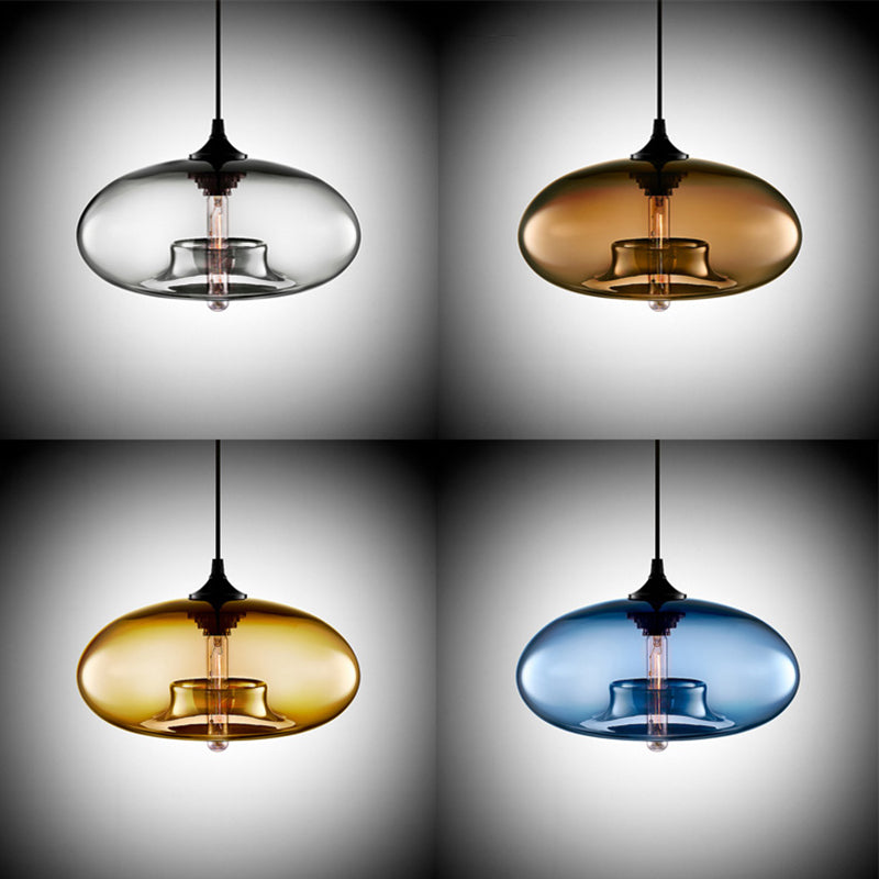 Urn Shape Ceiling Lamp Modern Simple Style Iron 1 Light Flush Mount with Glass Lampshade for Aisle