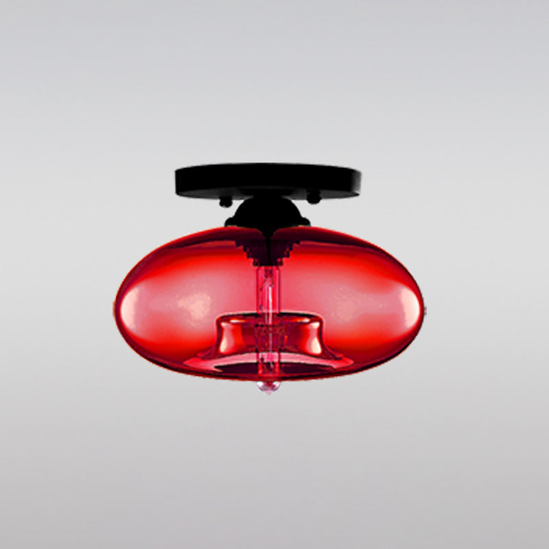 Urn Shape Ceiling Lamp Modern Simple Style Iron 1 Light Flush Mount with Glass Lampshade for Aisle