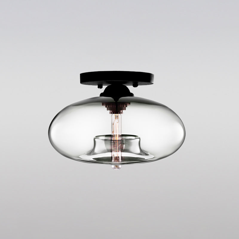 Urn Shape Ceiling Lamp Modern Simple Style Iron 1 Light Flush Mount with Glass Lampshade for Aisle