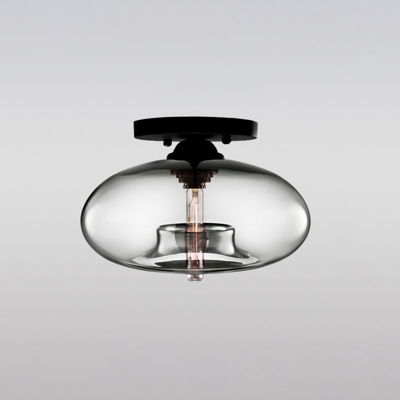 Urn Shape Ceiling Lamp Modern Simple Style Iron 1 Light Flush Mount with Glass Lampshade for Aisle