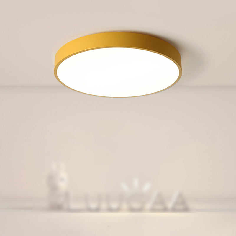 Geometry Shape LED Ceiling Lamp Macaroon Modern Simple Style Iron 1 Light Flush Mount for Balcony