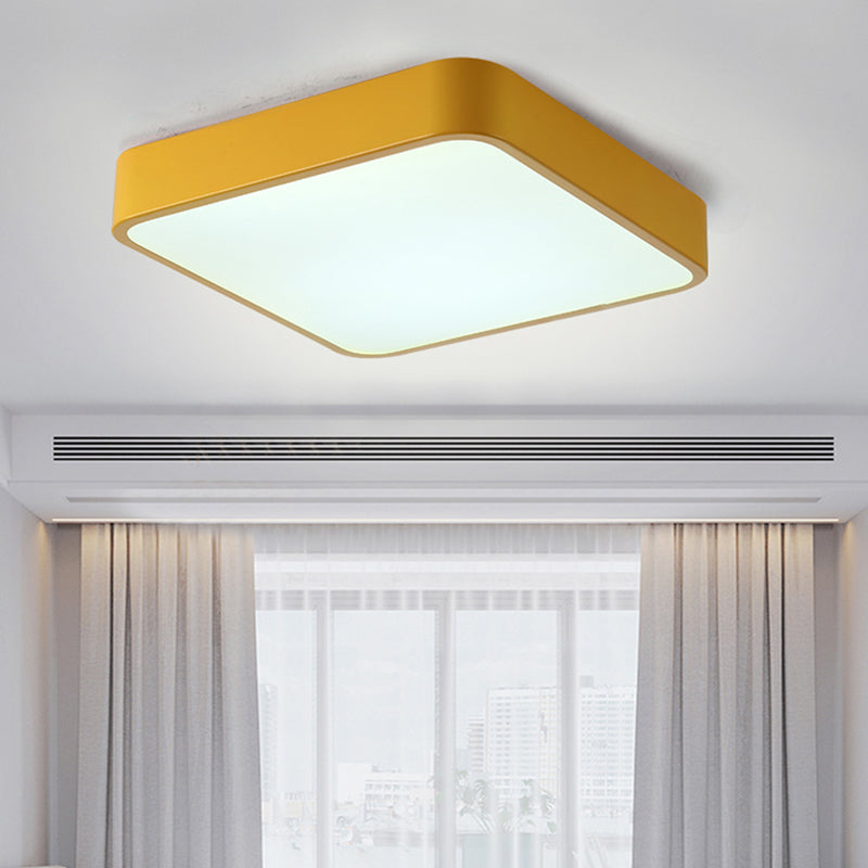 Geometry Shape LED Ceiling Lamp Macaroon Modern Simple Style Iron 1 Light Flush Mount for Balcony