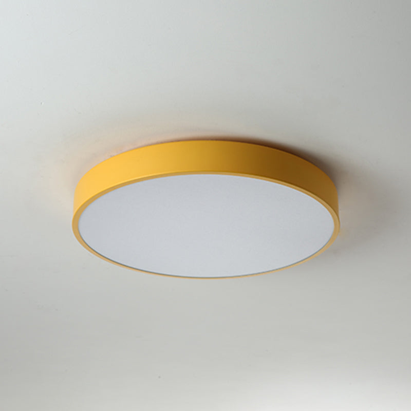 Geometry Shape LED Ceiling Lamp Macaroon Modern Simple Style Iron 1 Light Flush Mount for Balcony