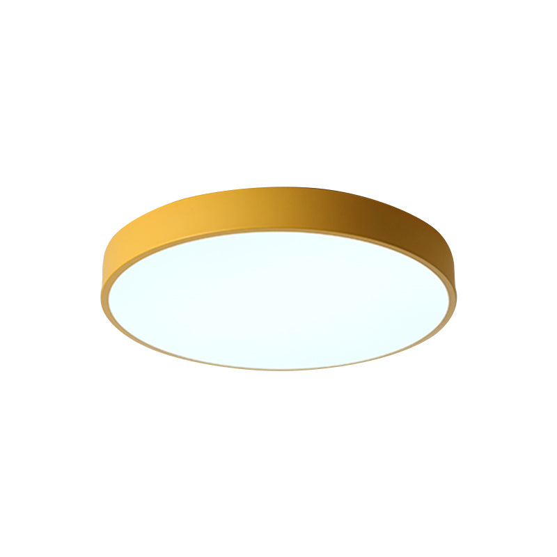 Geometry Shape LED Ceiling Lamp Macaroon Modern Simple Style Iron 1 Light Flush Mount for Balcony