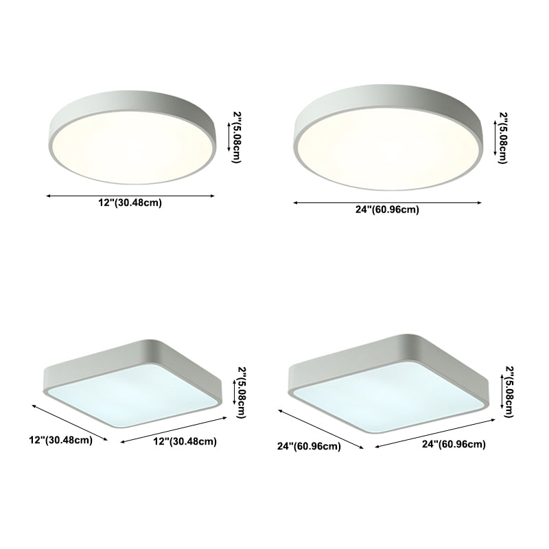 Geometry Shape LED Ceiling Lamp Macaroon Modern Simple Style Iron 1 Light Flush Mount for Balcony