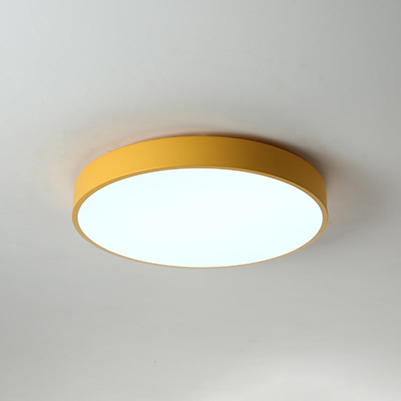 Geometry Shape LED Ceiling Lamp Macaroon Modern Simple Style Iron 1 Light Flush Mount for Balcony