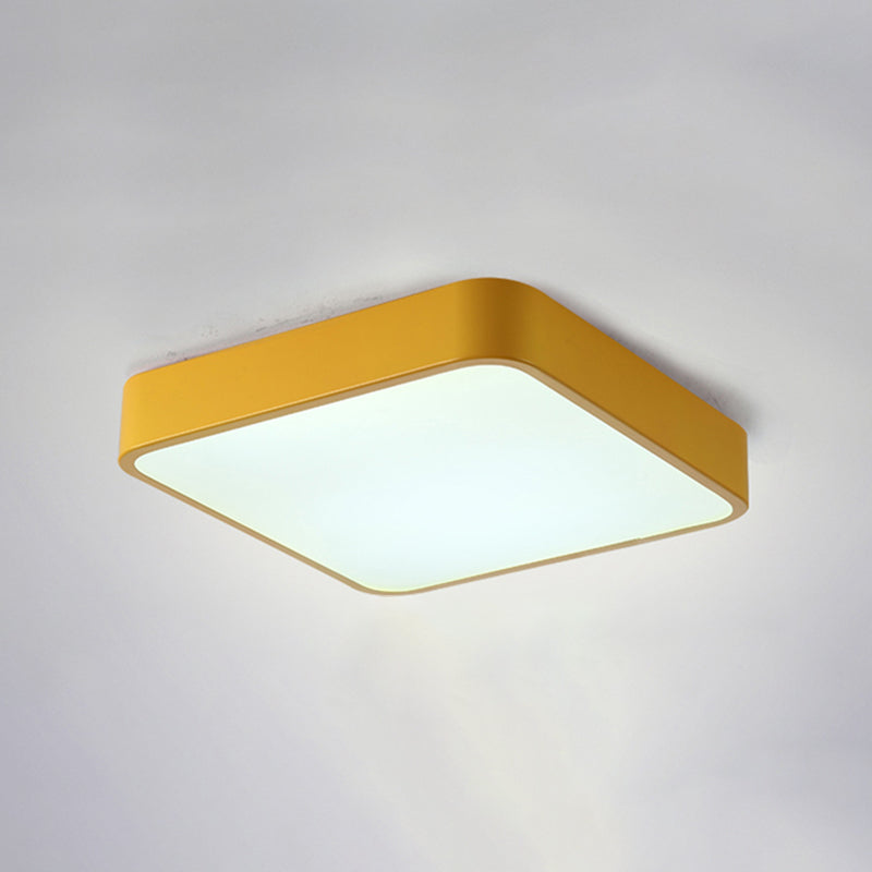 Geometry Shape LED Ceiling Lamp Macaroon Modern Simple Style Iron 1 Light Flush Mount for Balcony