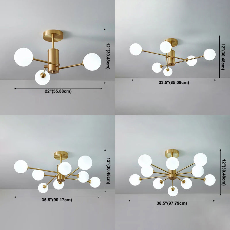Moderne lampade da incasso Lampada da incasso in vetro globo in oro per soggiorno