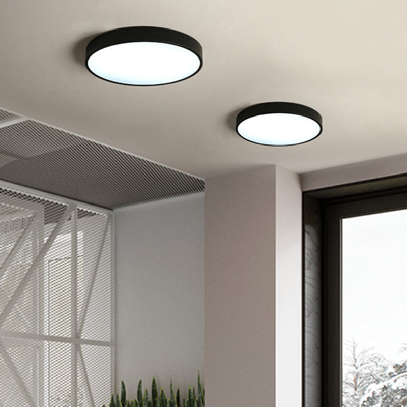 Round Shape Ceiling Lamp Macaroon Modern Simple Style Iron 1 Light Flush Mount for Children's Room