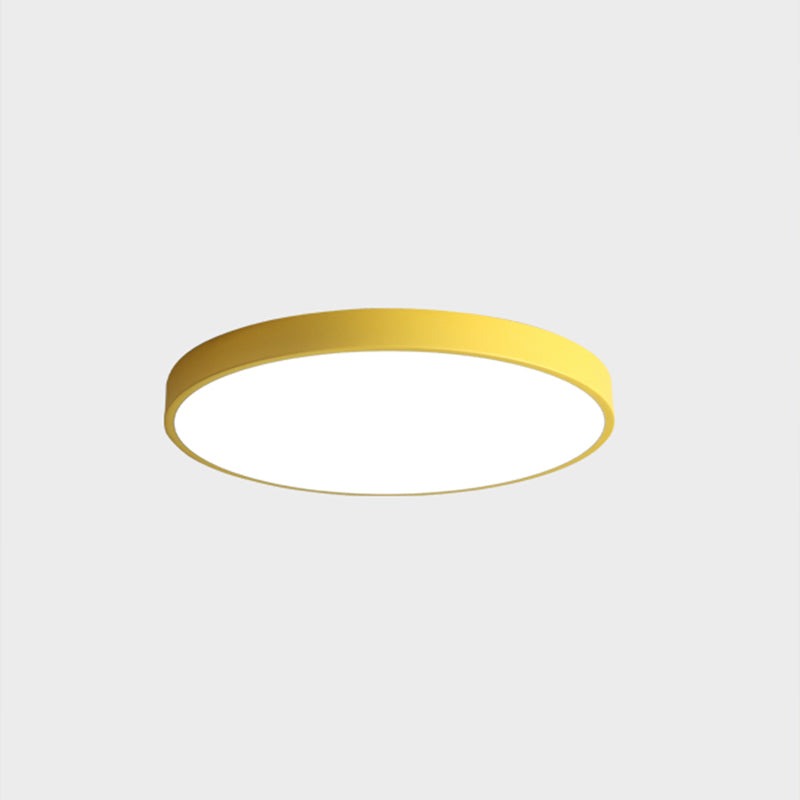 Lámpara de techo de forma redonda Macaroon, estilo moderno y sencillo, hierro, 1 luz, montaje empotrado para habitación de niños