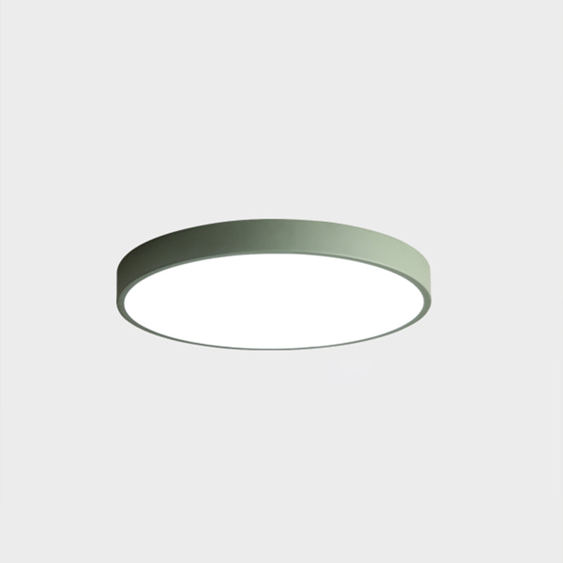 Round Shape Ceiling Lamp Macaroon Modern Simple Style Iron 1 Light Flush Mount for Children's Room