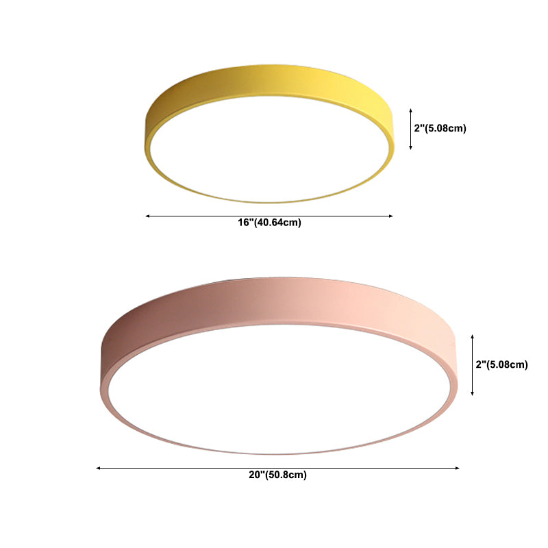 Lámpara de techo de forma redonda Macaroon, estilo moderno y sencillo, hierro, 1 luz, montaje empotrado para habitación de niños
