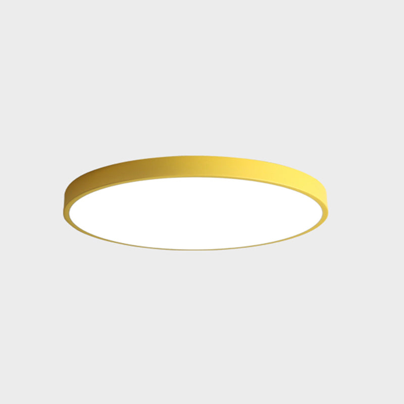 Lámpara de techo de forma redonda Macaroon, estilo moderno y sencillo, hierro, 1 luz, montaje empotrado para habitación de niños