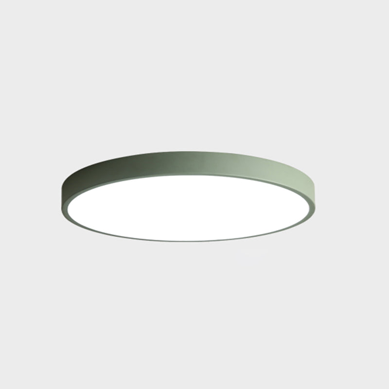 Round Shape Ceiling Lamp Macaroon Modern Simple Style Iron 1 Light Flush Mount for Children's Room